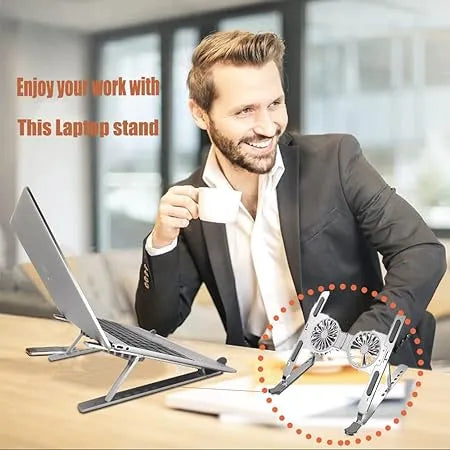 Foldable Dual Fan Laptop Cooling Stand Ⓢ