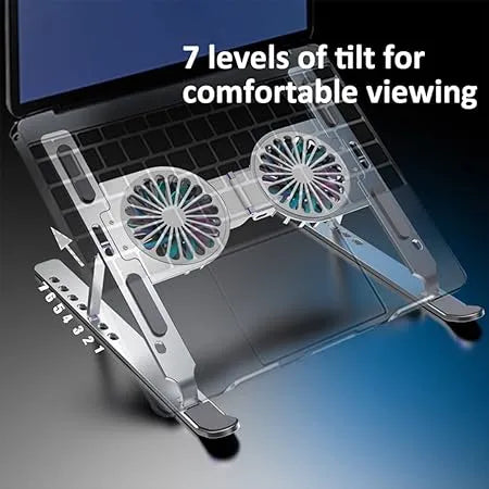 Foldable Dual Fan Laptop Cooling Stand Ⓢ