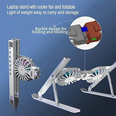 Foldable Dual Fan Laptop Cooling Stand Ⓢ