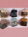 Textured Pattern Buckle Backpacks
